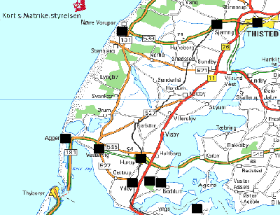 Map of the Thisted area